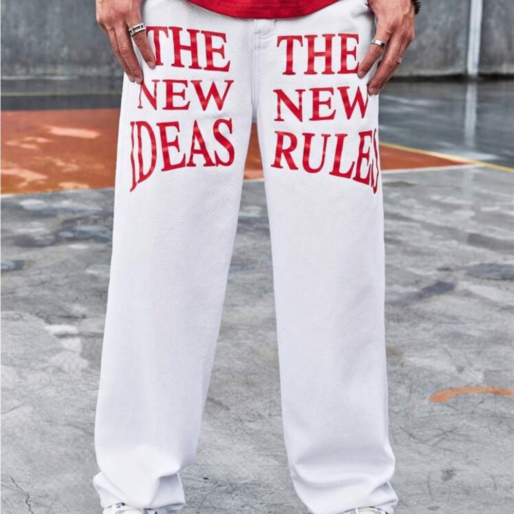 Garage White and Red jeans